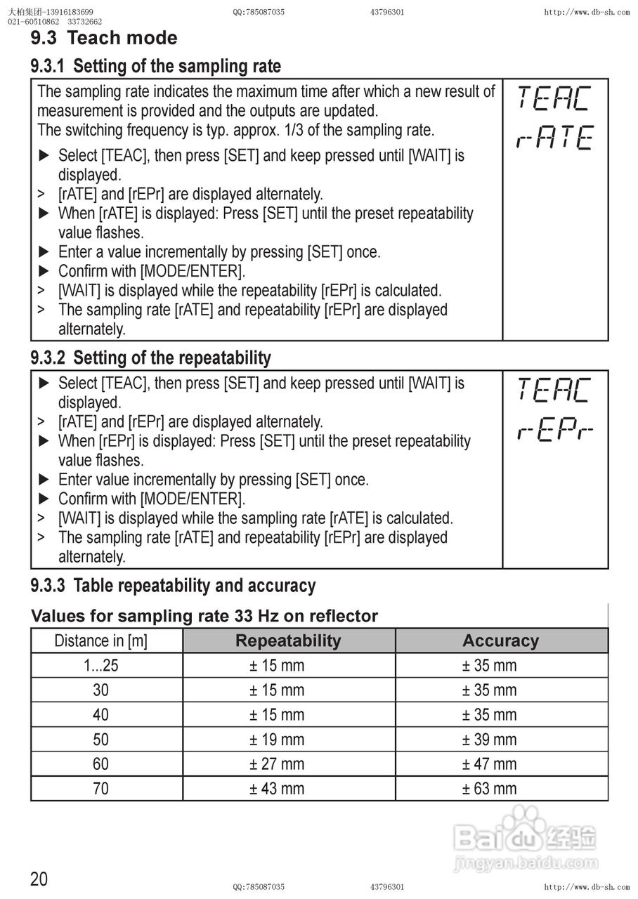 易福门测距传感器O1D106使用说明书:[2]