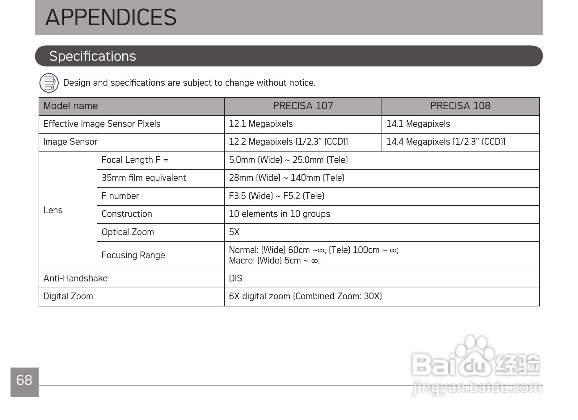 爱克发AgfaPhoto PRECISA 108数码相机使用说明书:[8]