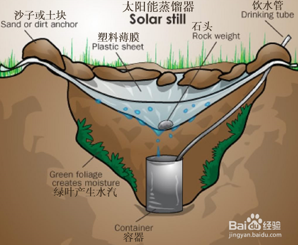 沙漠中取水之日光蒸馏器