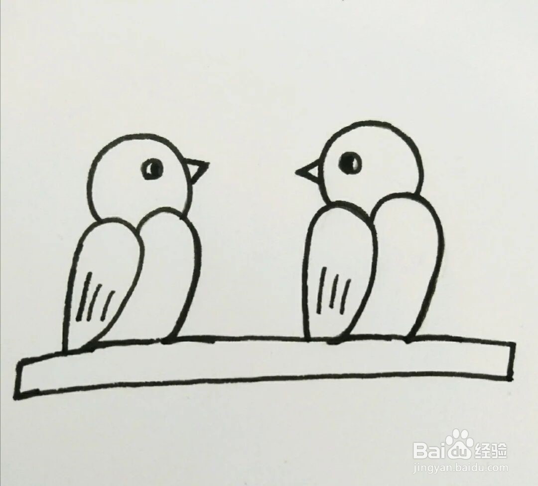 如何用4个2画小鸟简笔画