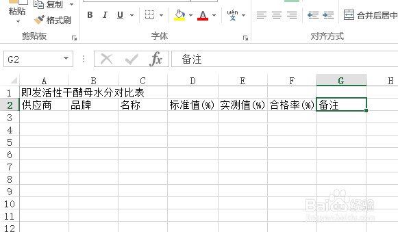 怎样创建即发活性干酵母水分对比表?