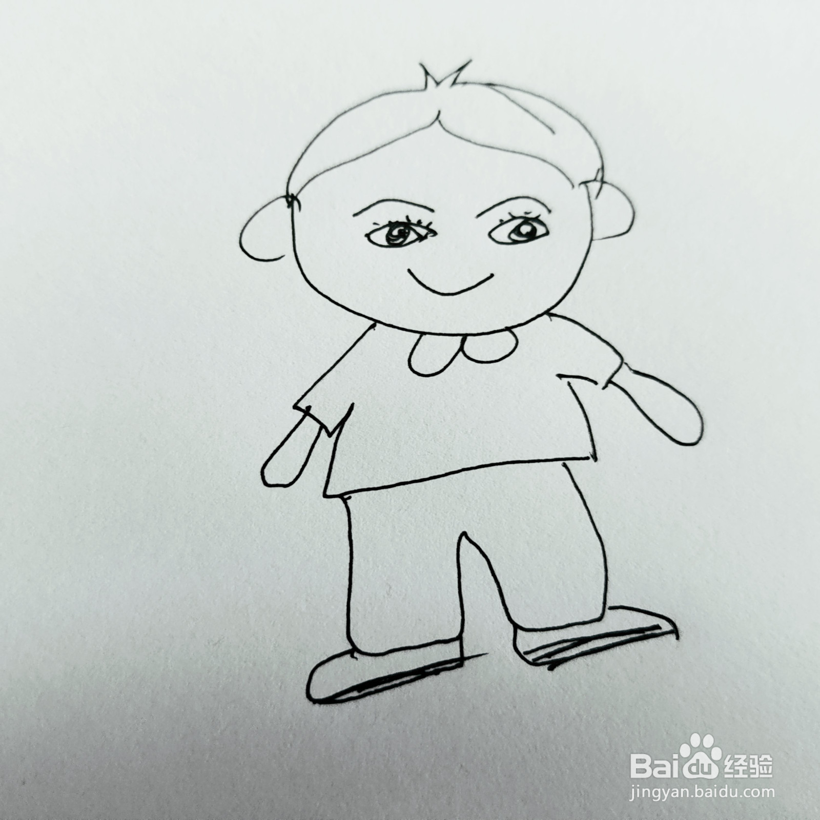 如何画手拉手的男生和女生简笔画
