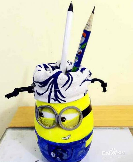 小黄人玻璃笔筒DIY 你的笔有地方放了！