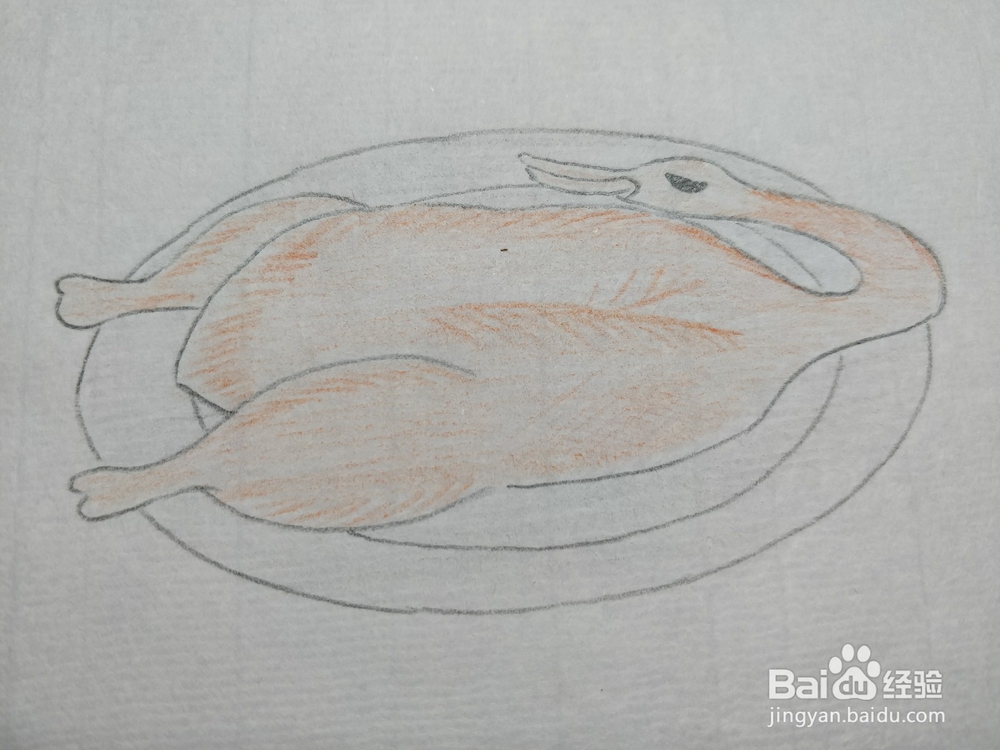 <b>彩铅画卡通烤鸭</b>