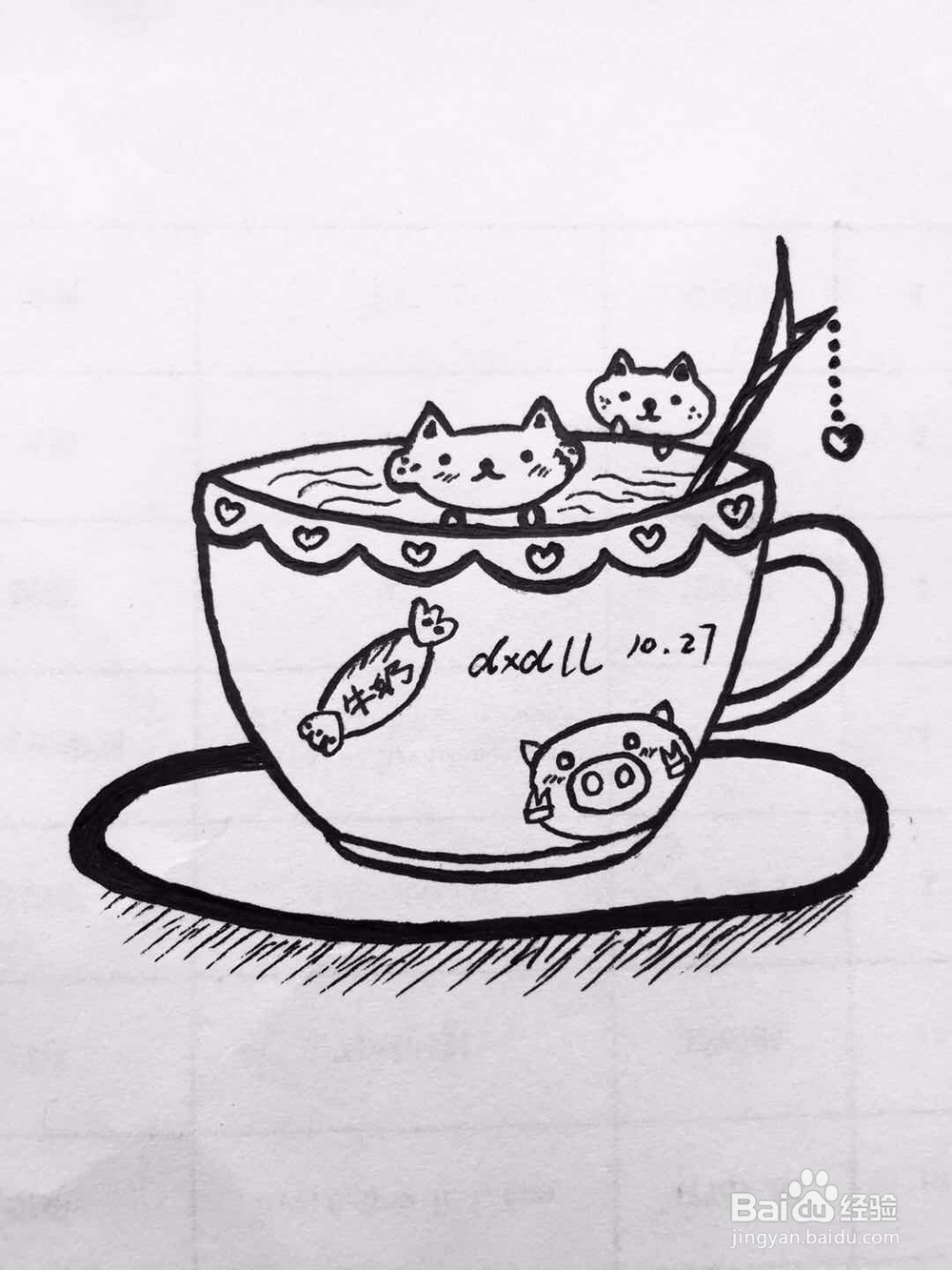 茉莉手绘之可爱萌茶杯