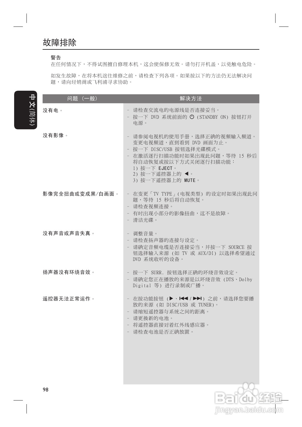 飞利浦HTS6500/93家庭影院使用说明书:[3]