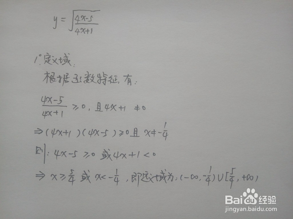 函数y=√[(4x-5)/(4x+1)]的图像