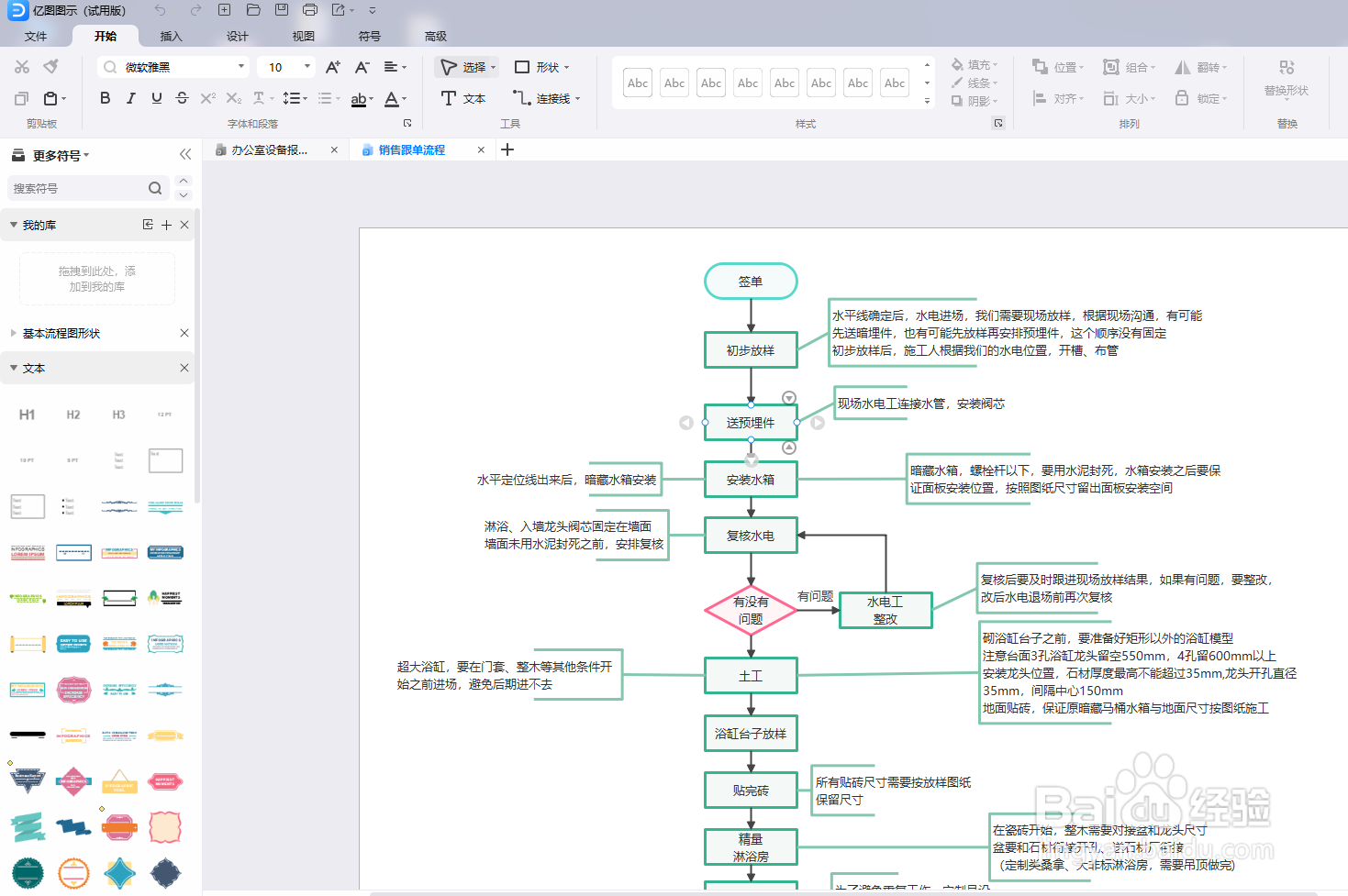 亿图图示如何绘制一份“销售跟单流程”