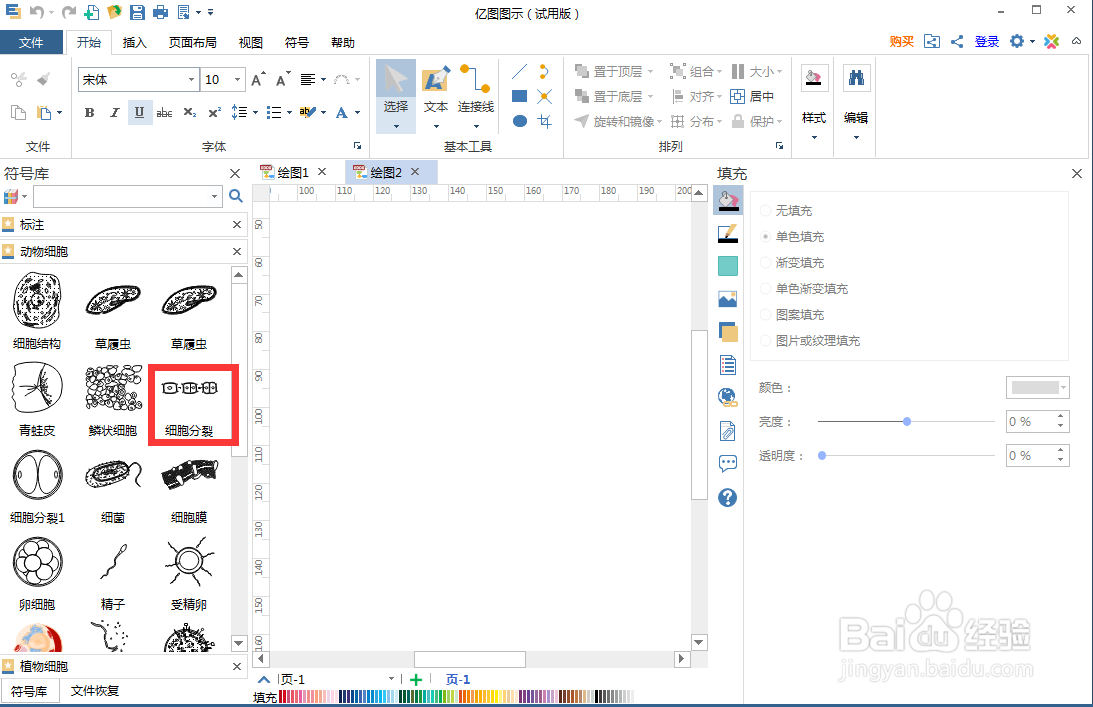 怎样在亿图图示中创建细胞分裂图