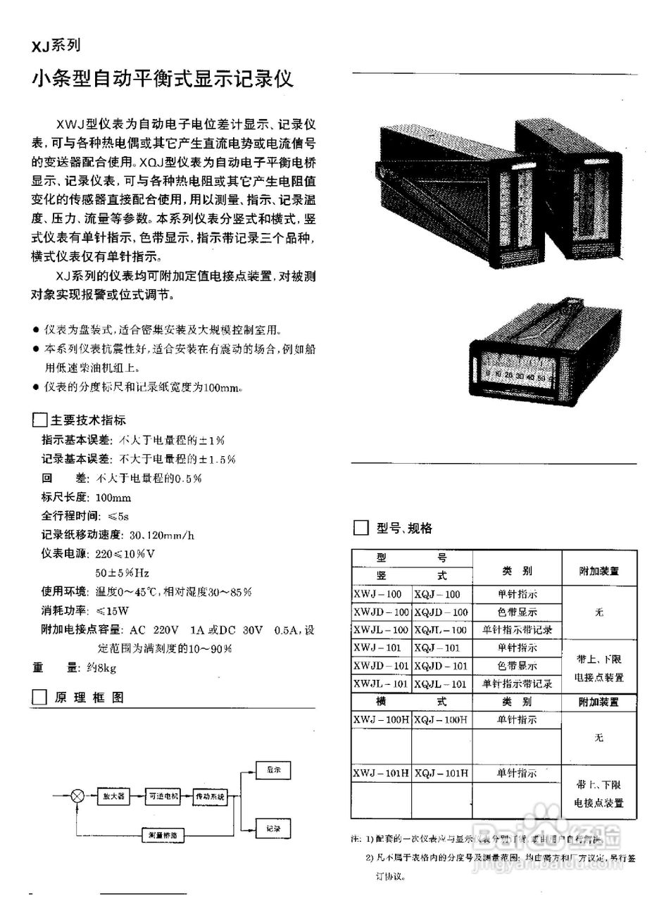 L系列自动平衡小型记录调节、报警仪说明书:[8]