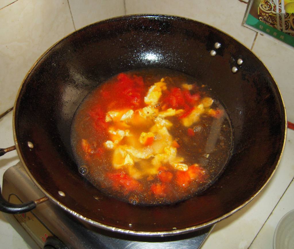 番茄鸡蛋荆芥汤面，味道真的棒极了！