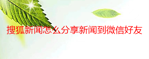 搜狐新闻怎么分享新闻到微信好友