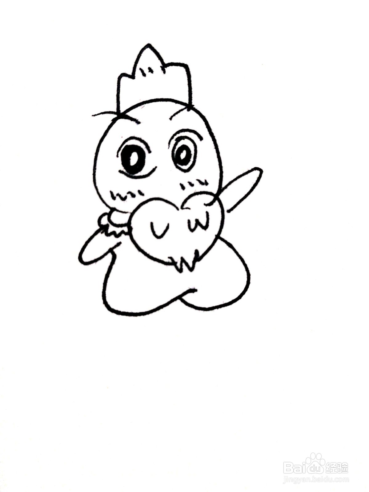 可爱的小鸡线描画怎么画