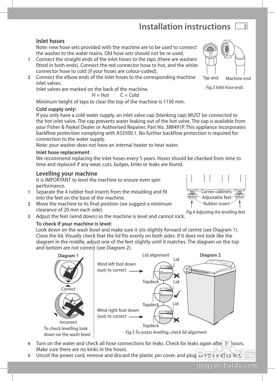 斐雪派克MW613洗衣机说明书:[1]