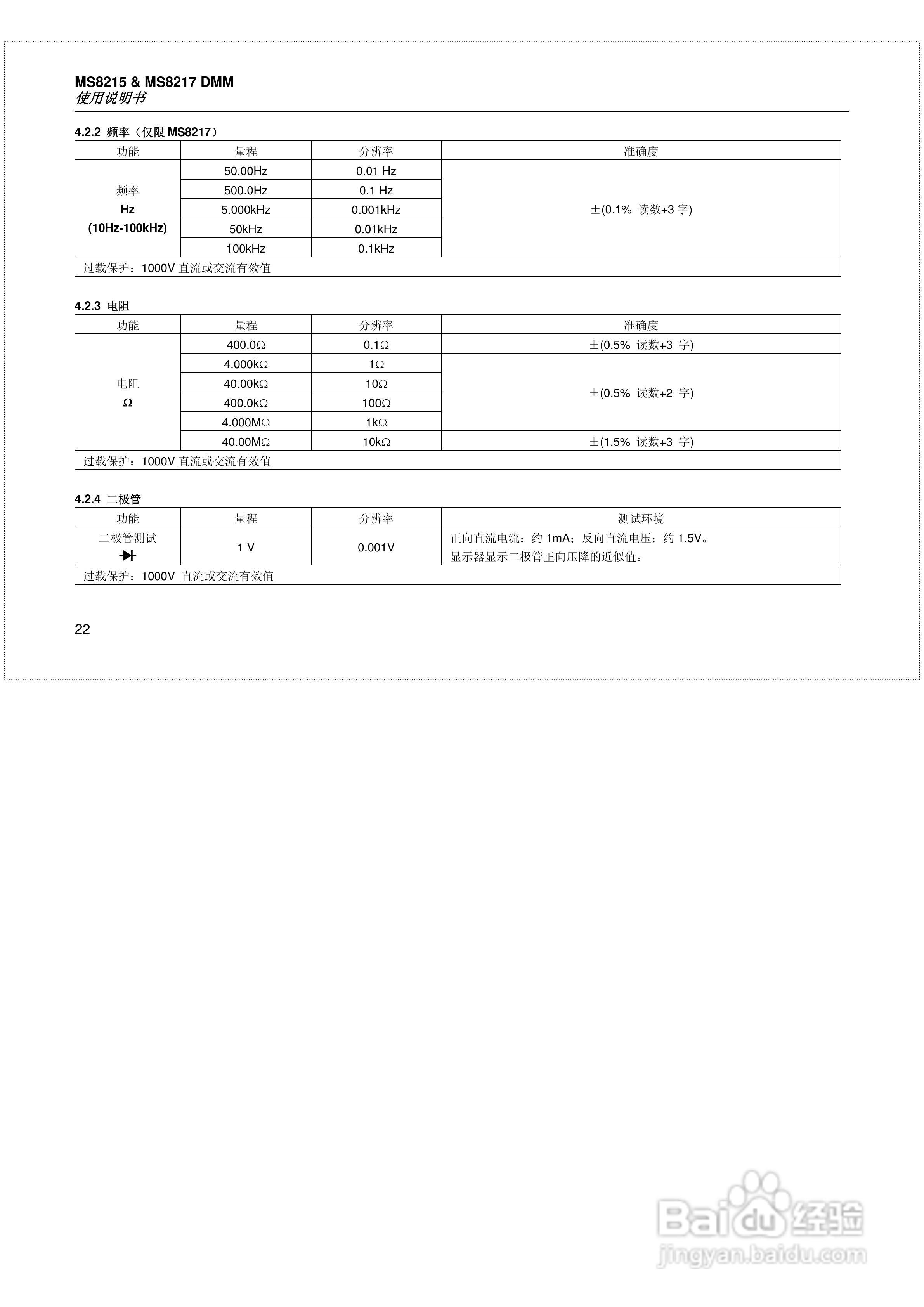 华仪MS8215数字多用表使用说明书:[3]