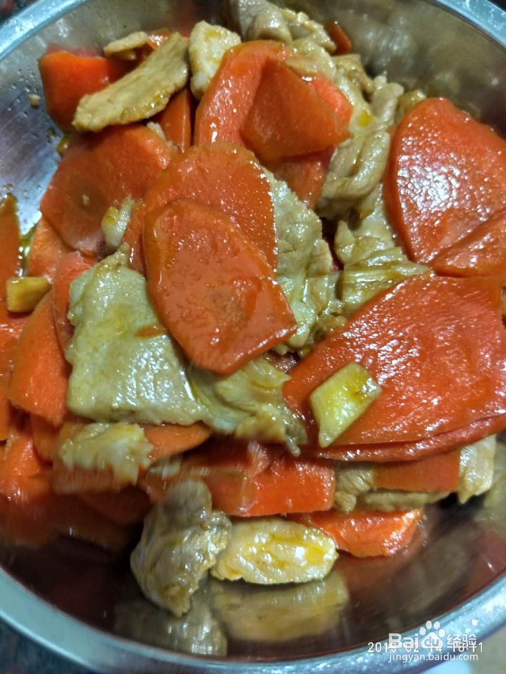 家常胡萝卜炒肉片