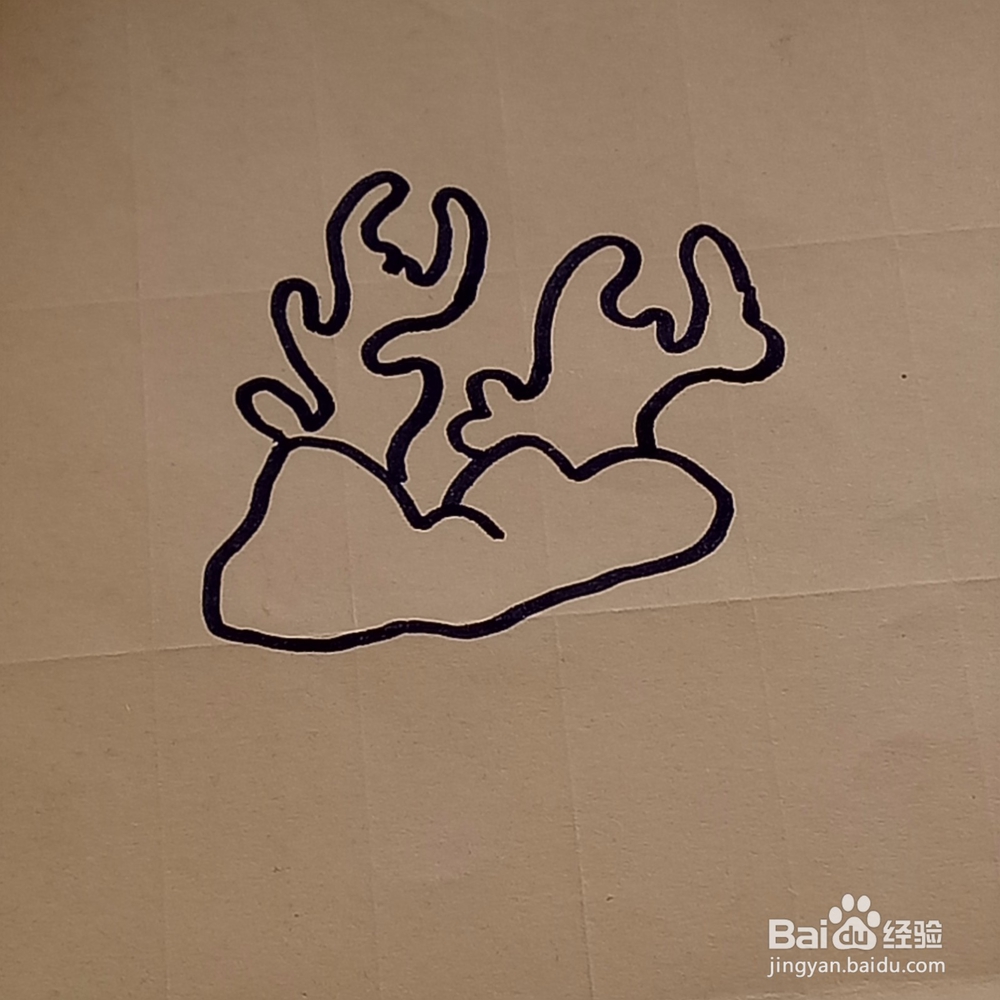 漂亮的海底珊瑚简笔画