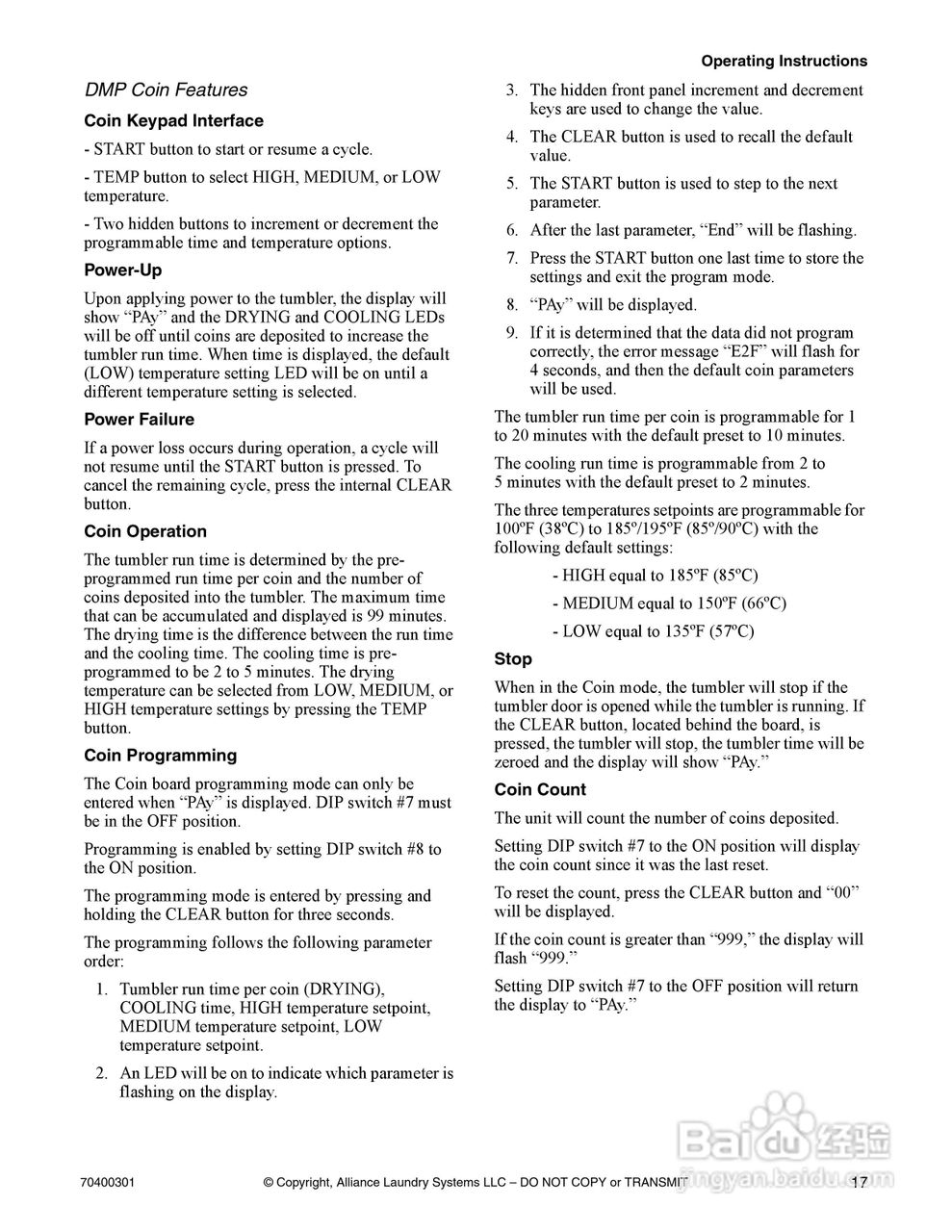 上海丹威CISSELL CT50-75烘干机说明书:[2]