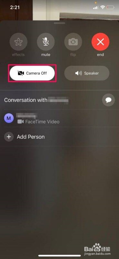 facetime怎样关闭个人摄像头