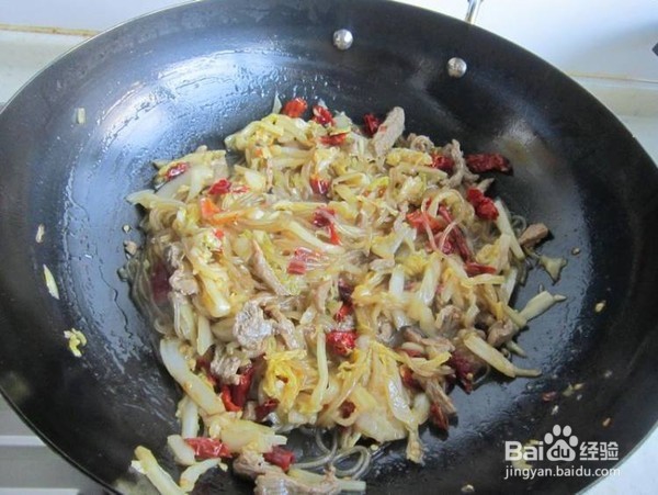 非常好吃的酸菜粉条炒羊肉的做法