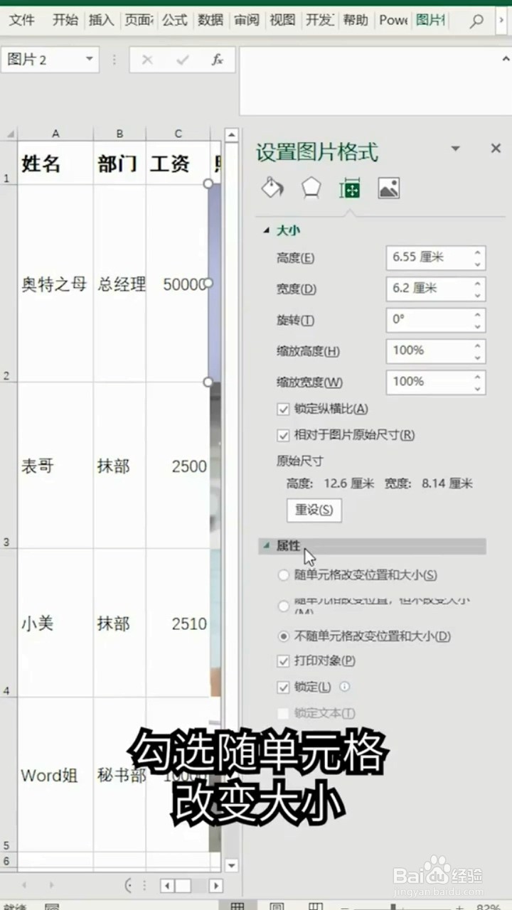 图片如何随单元格变化而变化
