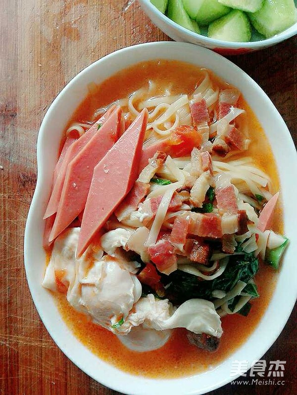 农家腊肉面的做法