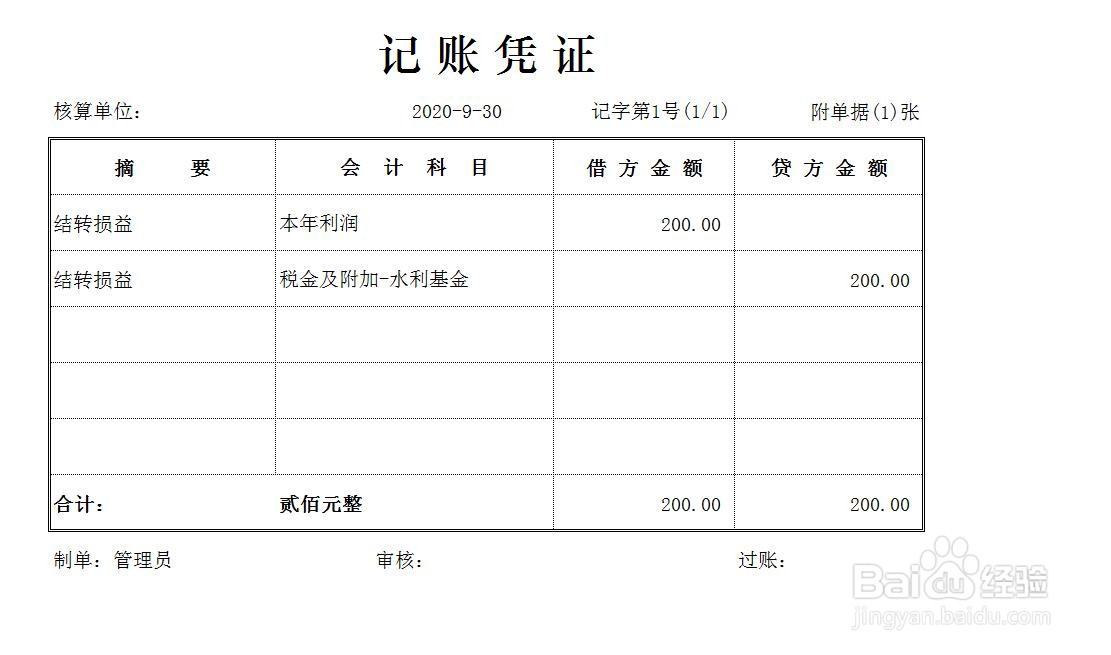 水利基金的会计分录怎么操作?