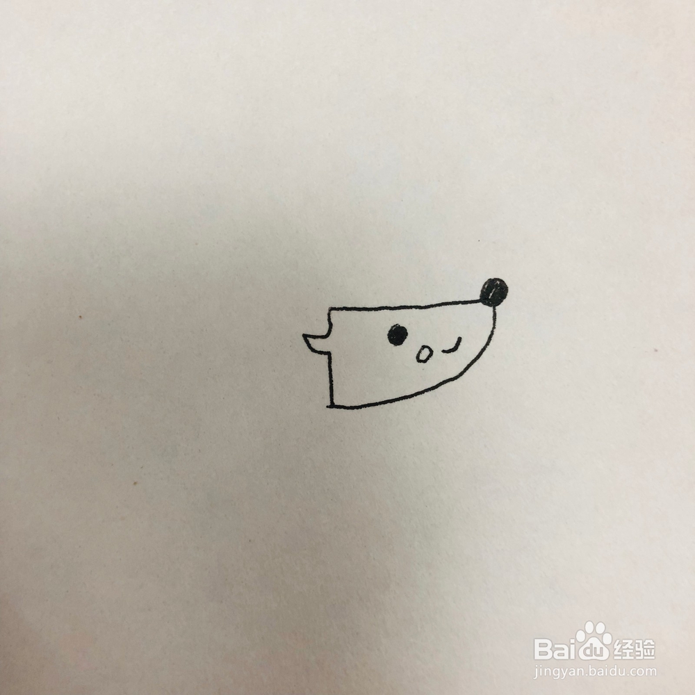 有点迷糊的小刺猬儿童简笔画绘画方法