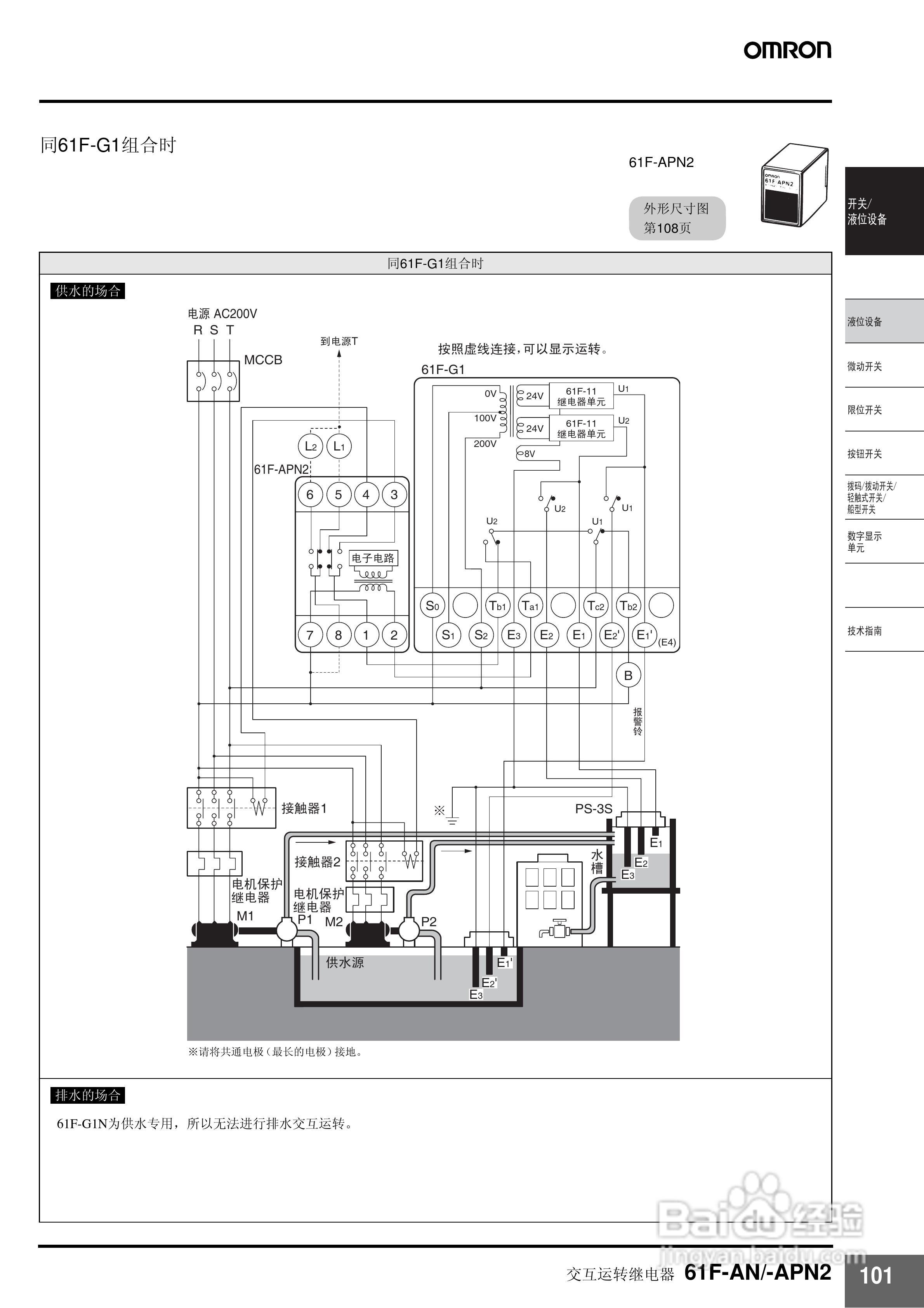 OMRON 61F-AN/-APN2交互运转继电器说明书:[1]