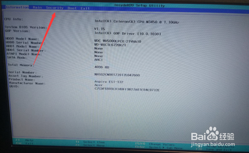 acer宏碁笔记本secure boot灰色的如何更改设置
