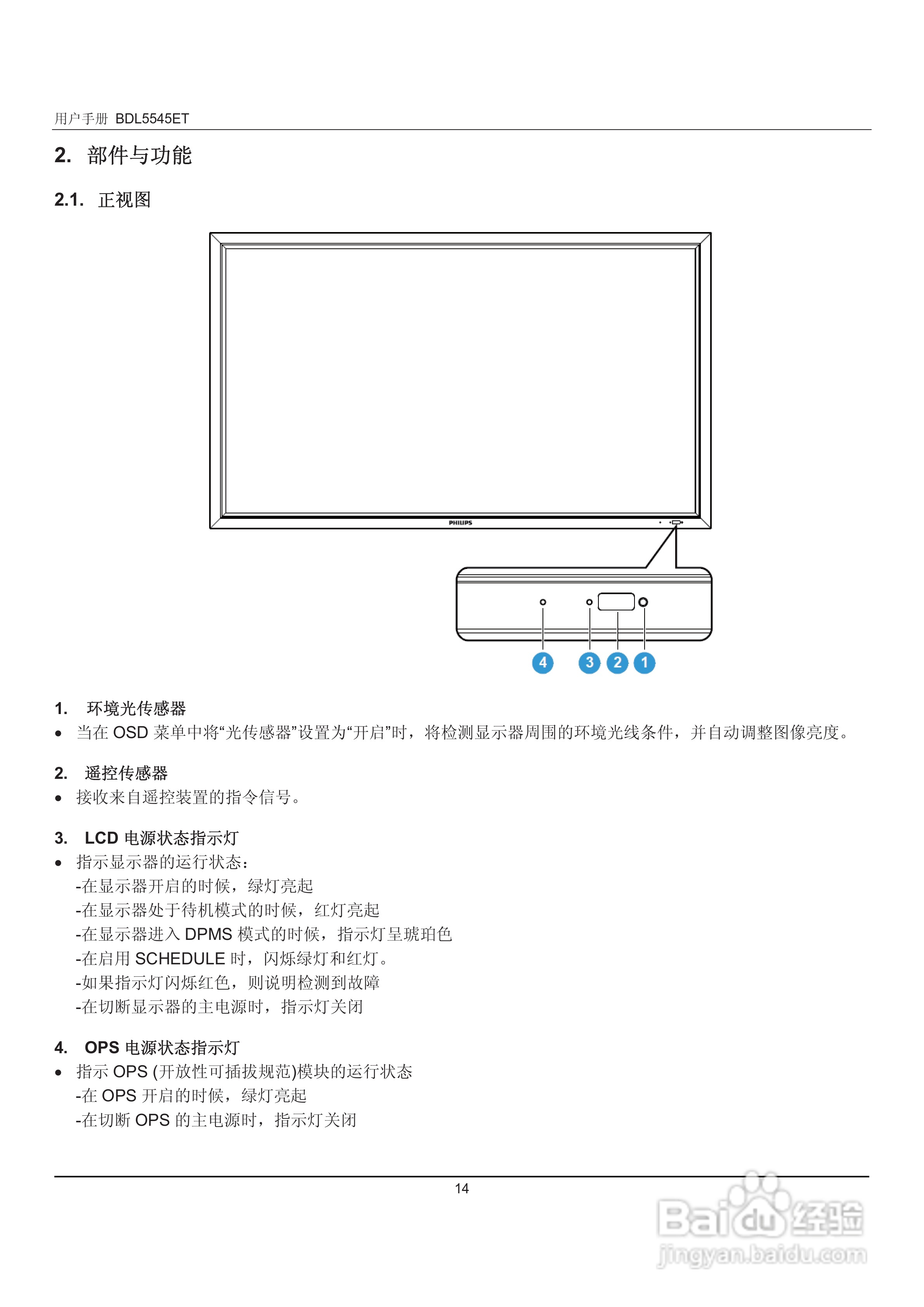 飞利浦BDL5545ET 55寸大屏显示器用户手册:[2]