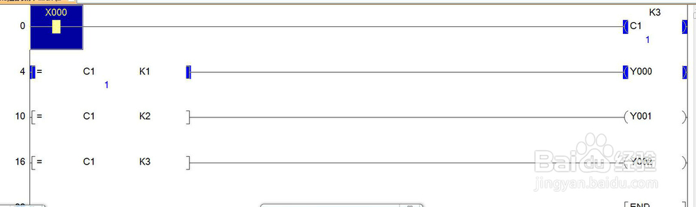 三菱plcGX3U系列计数器比较指令使用教学