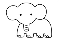 怎么画大象的简笔画