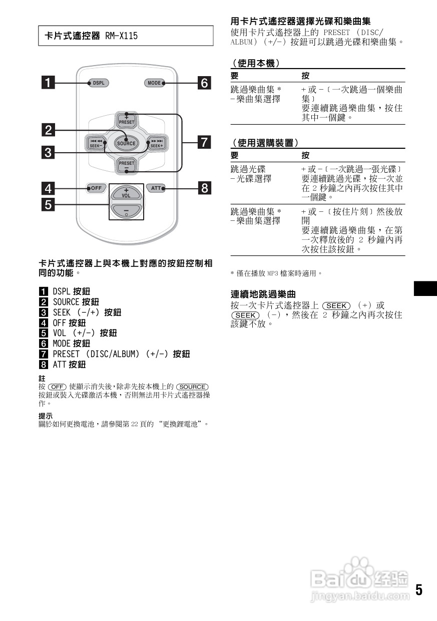 索尼CDX-F5500车载CD使用说明书:[4]