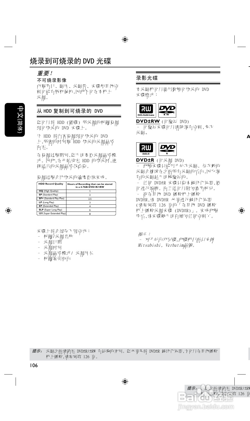 飞利浦DVDR3425H/93 DVD硬盘录像机使用说明书:[2]