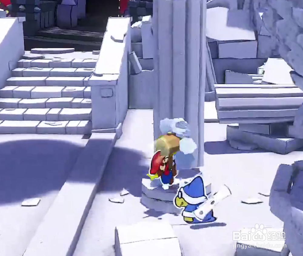 纸片马里奥库酷霸王城堡旁边的宝箱怎么开