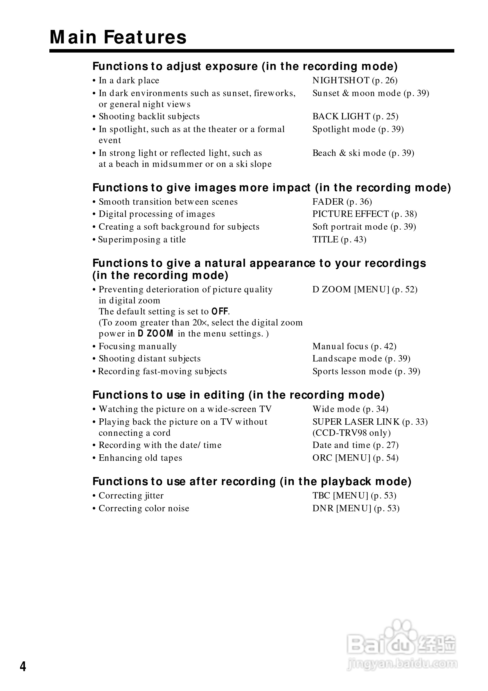 索尼CCD-TRV68模拟摄像机说明书:[1]