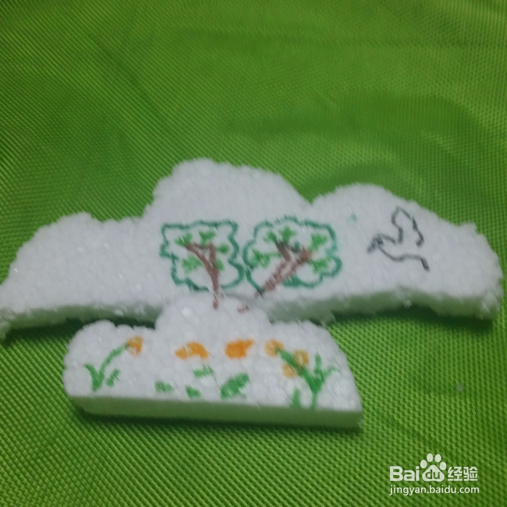 泡沫画森林绘画