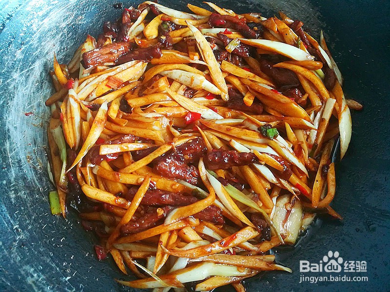 茭白牛肉丝的做法