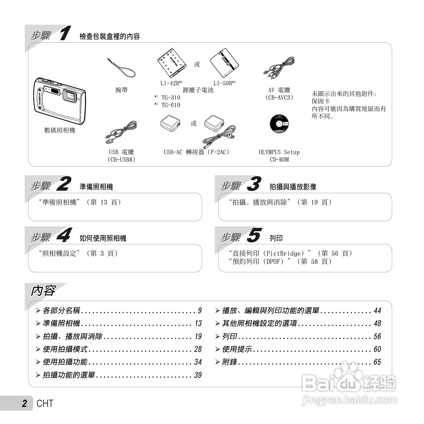奥林巴斯TG-310数码相机说明书:[1]
