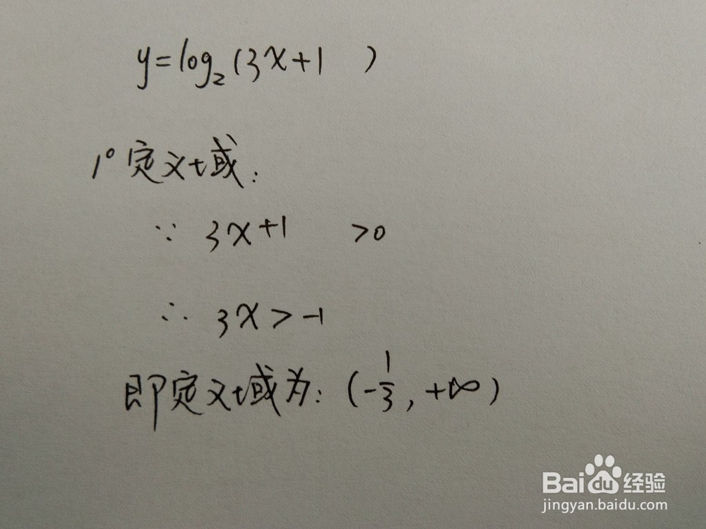如何画出函数y=log2(3x+1)函数的图像