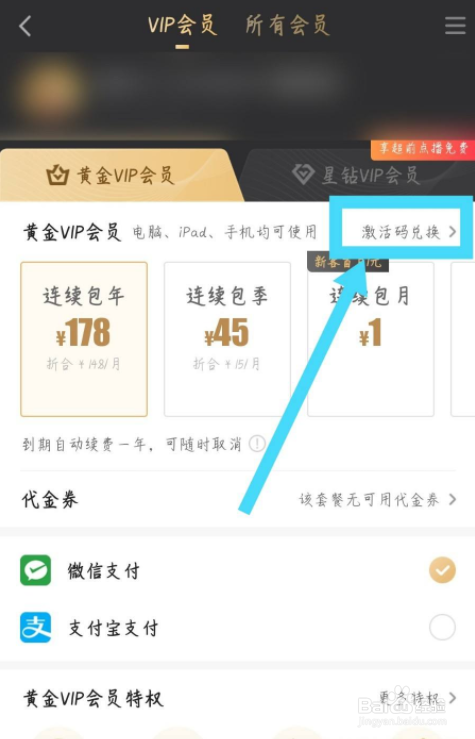爱奇艺随刻版怎么使用激活码兑换VIP会员
