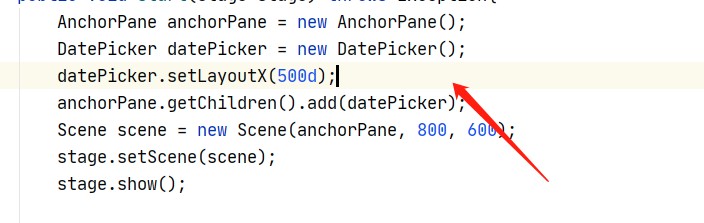 javafx如何横向移动DatePicker,设置x坐标