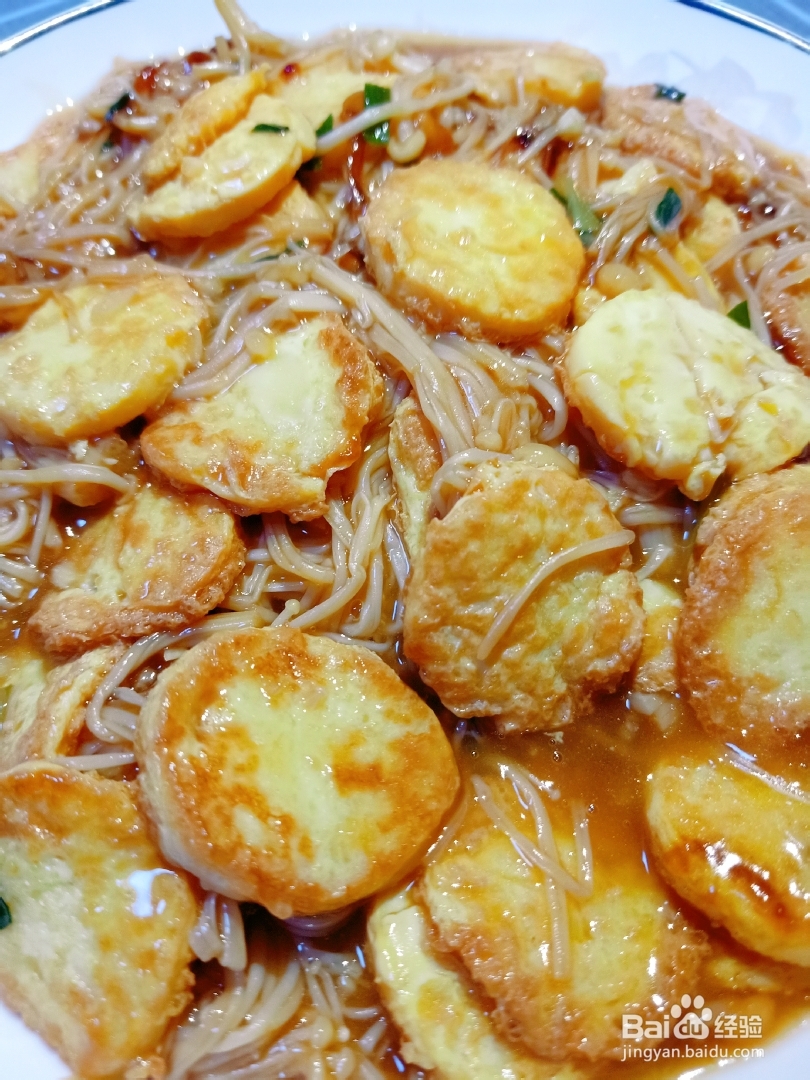 妈妈教我做的日本豆腐烩金针菇