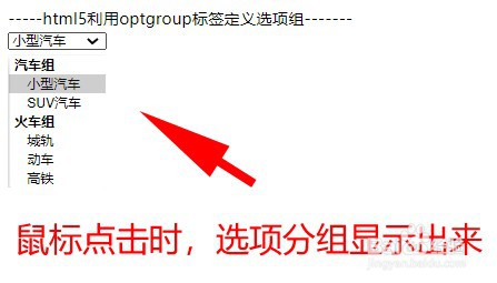 html5利用optgroup标签定义选项组