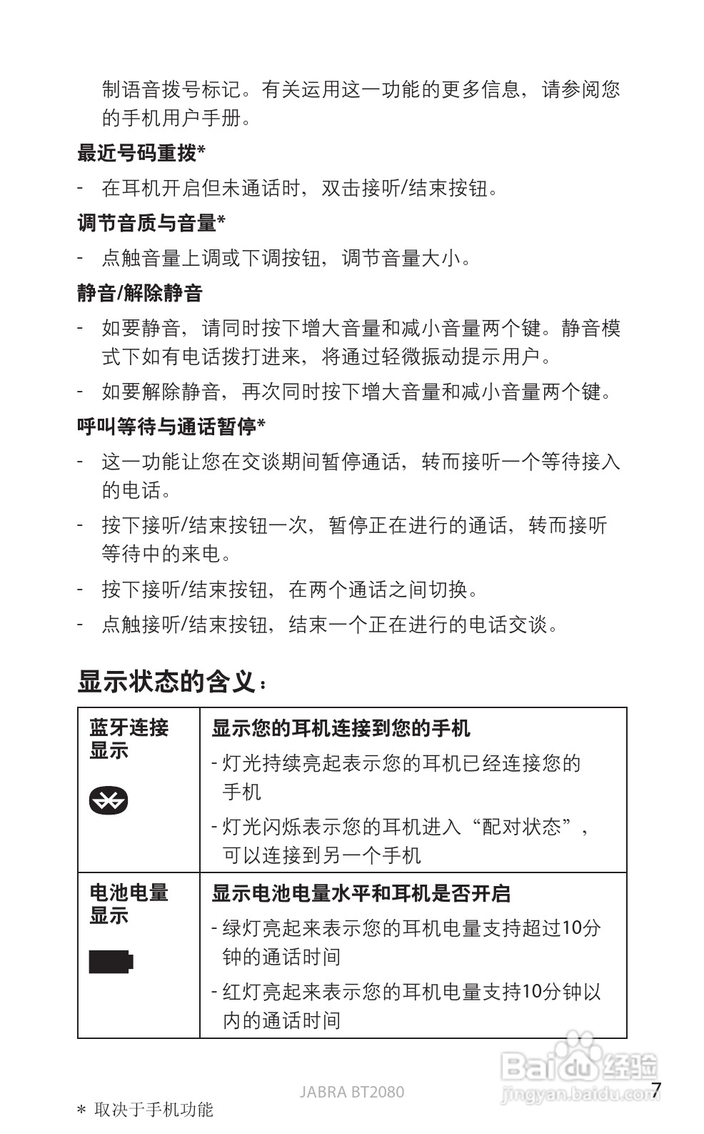 捷波朗BT2080蓝牙耳机使用说明书:[41]