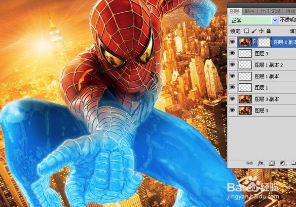 ps冰冻教程 冰封蜘蛛侠