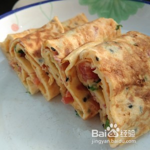 养生食补奶香西红柿鸡蛋饼的做法