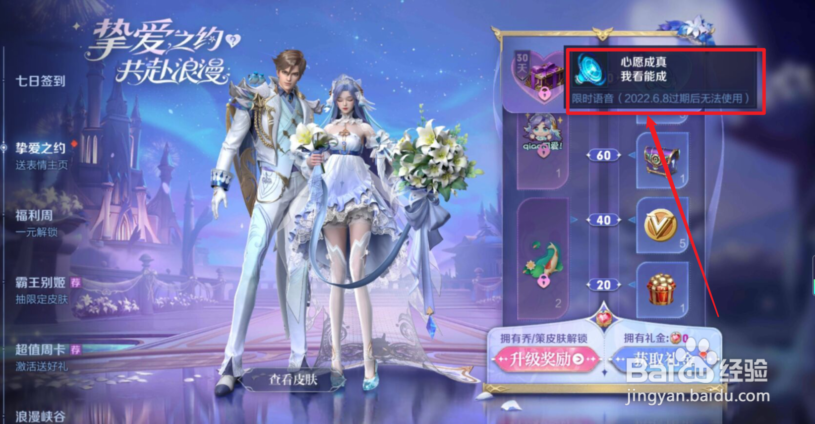 王者荣耀怎么获得心愿成真和我看能成语音包