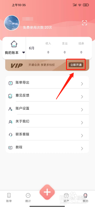 标准记账怎么开通VIP会员